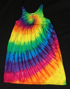 Girls Rainbow Spiral Tie-Dyed Dress, Size 8