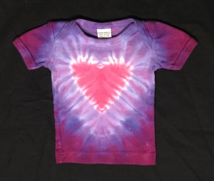 Baby Pink/Purple Heart Tie-Dyed Tee, 6M