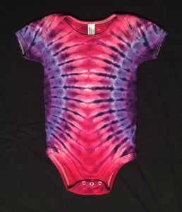 Baby Pink/Purple Hourglass Tie-Dyed One-Piece, 12-18M (Organic Cotton)