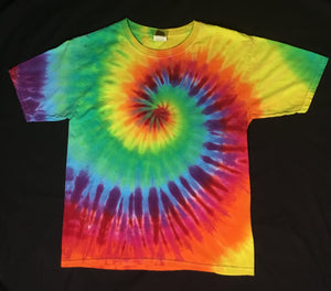Kids Rainbow Spiral Tie-Dyed Tee, Youth XL