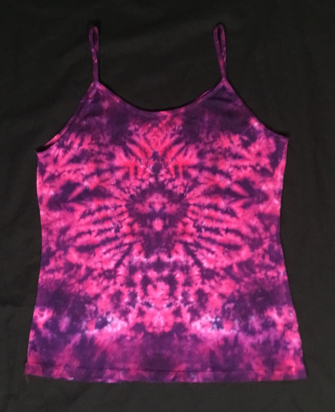 Women's Pink Mandala Tie-dyed Tank, S