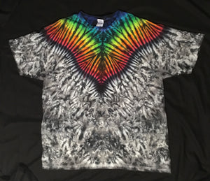 Adult Gray/Rainbow Tie-Dyed Tee, 2X