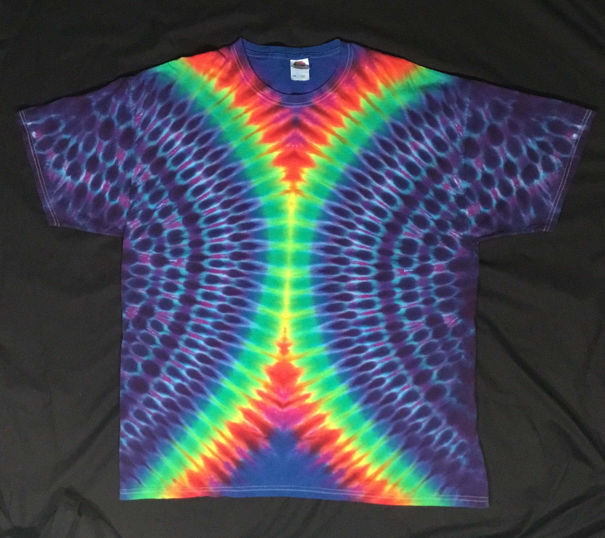 Adult Purple/Rainbow Hourglass Tie-Dyed Tee, 2X
