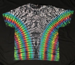Adult Gray/Rainbow Zipper Tie-Dyed Tee, 2X
