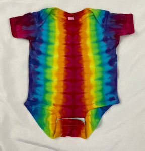 Baby Rainbow Stripe Tie-Dyed Bodysuit, 12M