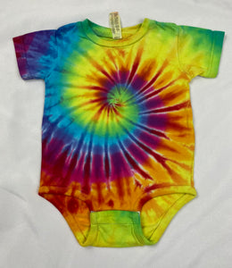 Baby Rainbow Spiral Tie-Dyed Bodysuit, 12M