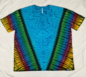Adult Blue-Green/Rainbow Tie-Dyed Tee, 3XL