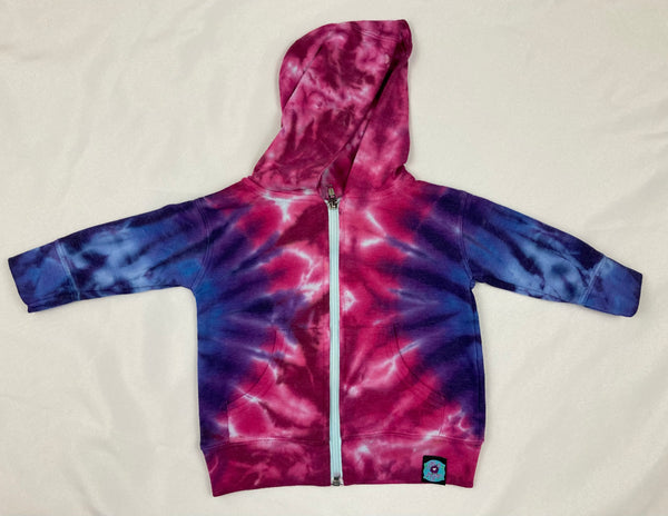 Baby Pink/Purple Tie-dyed Zip Hoodie, 6M