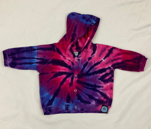 Baby Pink/Purple Spiral Tie-dyed Jacket, 6M