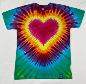 Kids Rainbow Heart Tie-Dyed Tee, Youth M-L