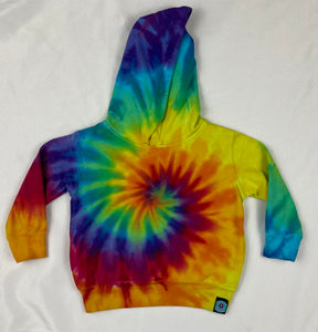 Youth Rainbow Spiral Tie-dyed Hoodie, 2T