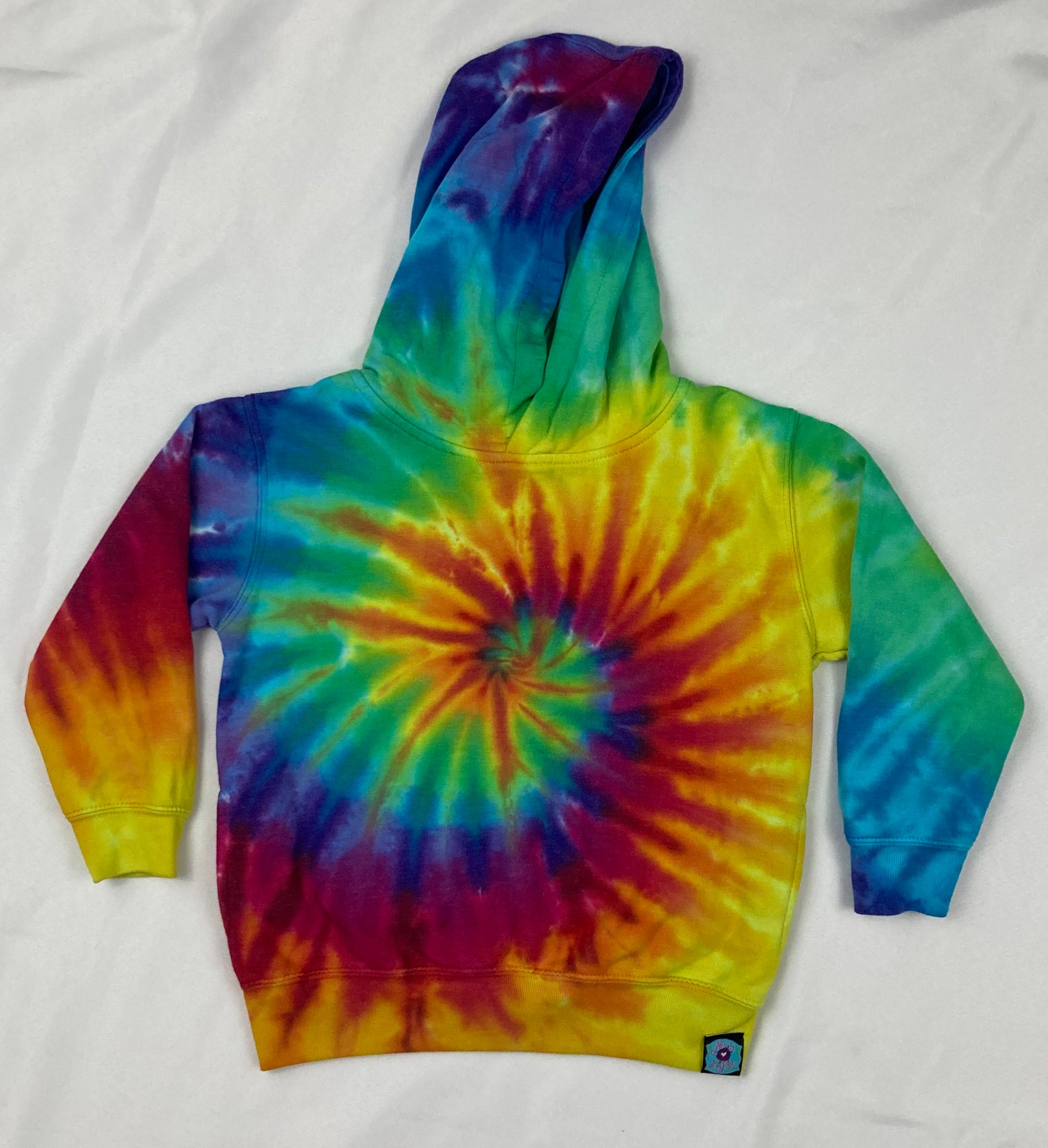 Youth Rainbow Spiral Tie-dyed Hoodie, 5/6