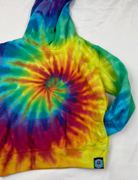 Youth Rainbow Spiral Tie-dyed Hoodie, 5/6