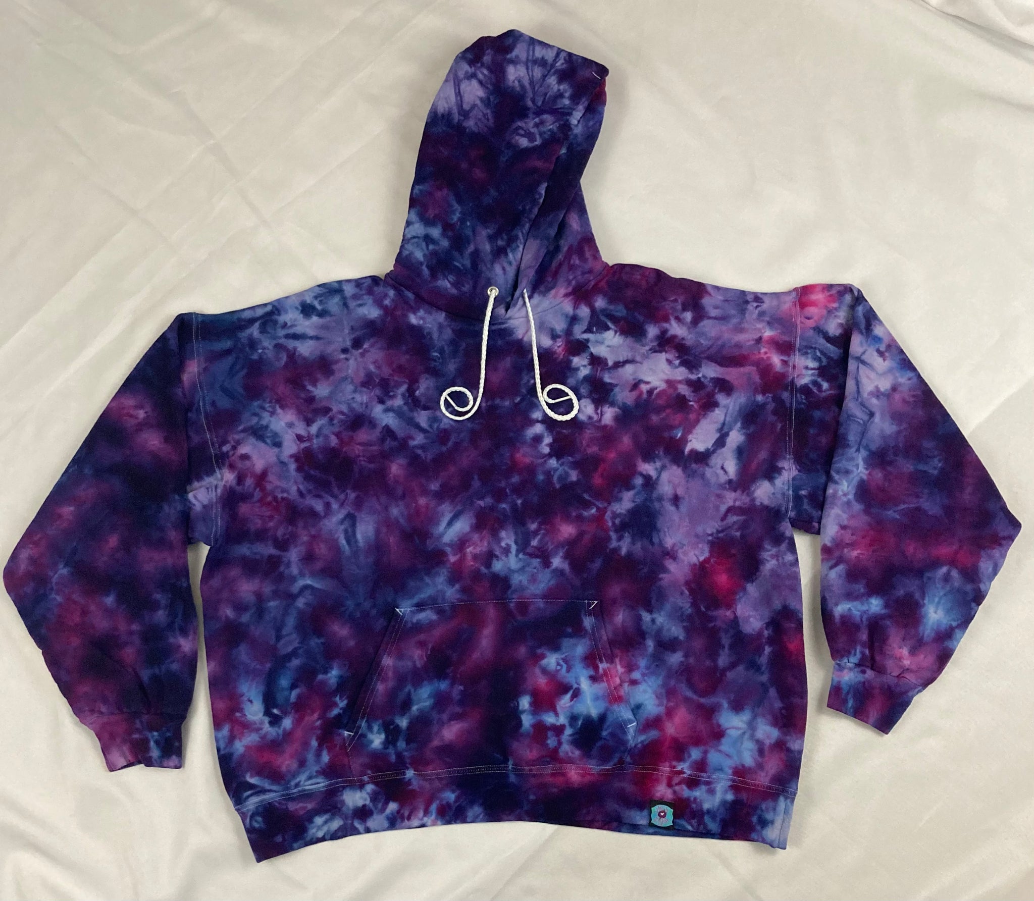 Adult Purple Ice-Dyed Pullover Hoodie, XL