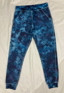 Adult Blue Ice-Dyed Jogger Sweatpants, XL