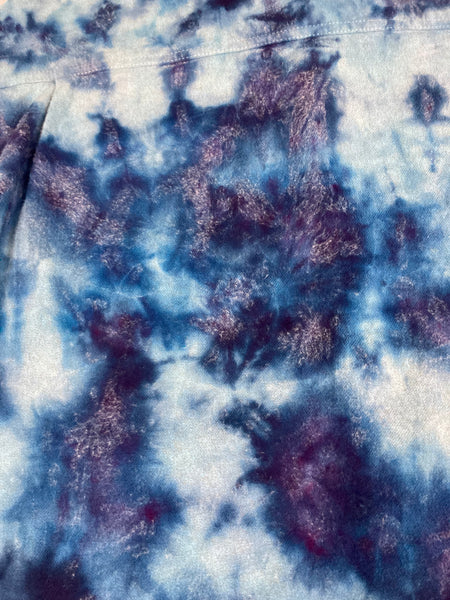 Adult Blue Crush Ice-dyed Longsleeve Flannel Shirt, XL
