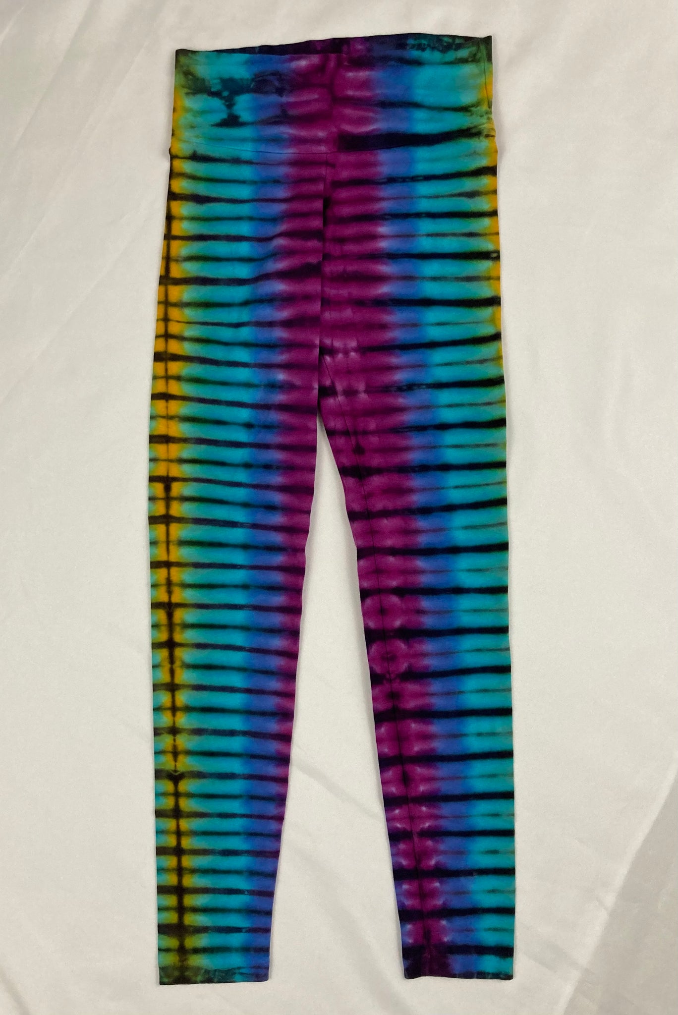 Ladies Multi Colored Tie-Dyed Leggings, S