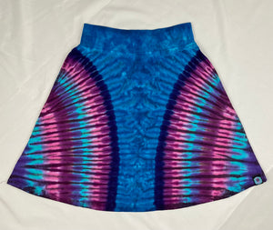 Women's Blue/Pink Tie-Dyed Skirt, L