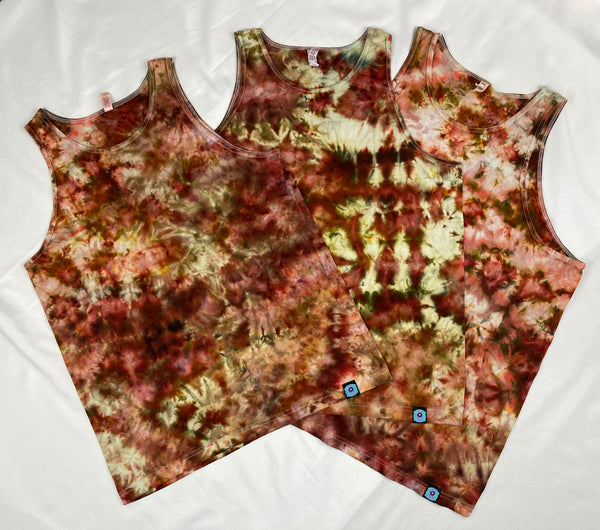 Adult Gold/Brown Ice-dyed Tank, L - 2X