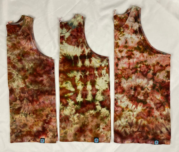 Adult Gold/Brown Ice-dyed Tank, L - 2X