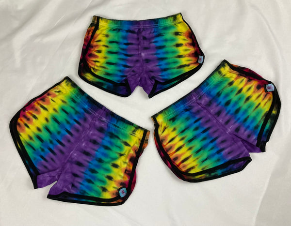 Women’s Rainbow/Purple Tie-dyed Running Shorts, M