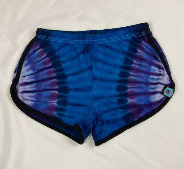 Women’s Blue/Purple Tie-dyed Running Shorts, XL