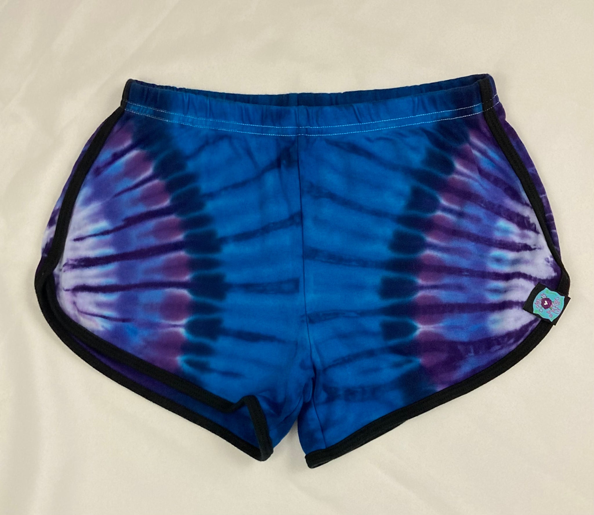 Women’s Blue/Purple Tie-dyed Running Shorts, XL