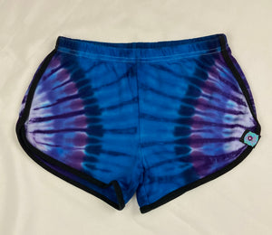Women’s Blue/Purple Tie-dyed Running Shorts, XL