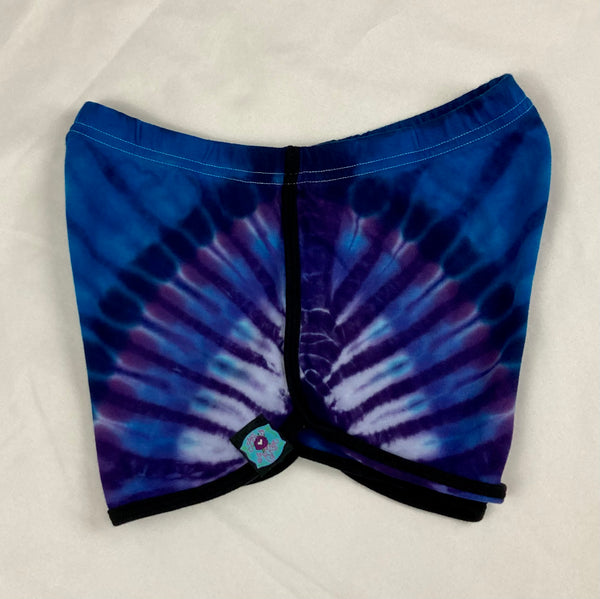 Women’s Blue/Purple Tie-dyed Running Shorts, XL
