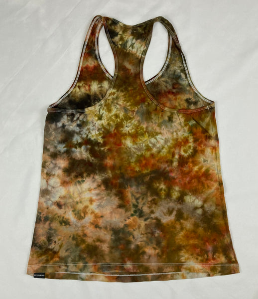 Ladies Gold/Brown Ice-dyed Racerback Tank, S, L, XL