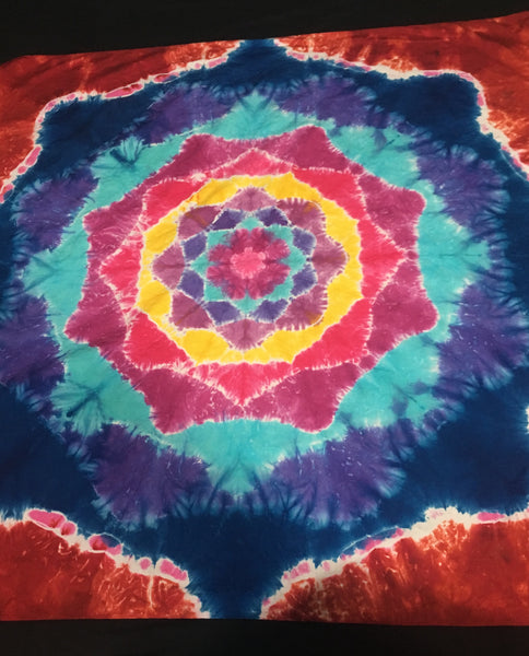 3'x3' Starburst Mandala Tie-dyed Tapestry/Wall Hanging