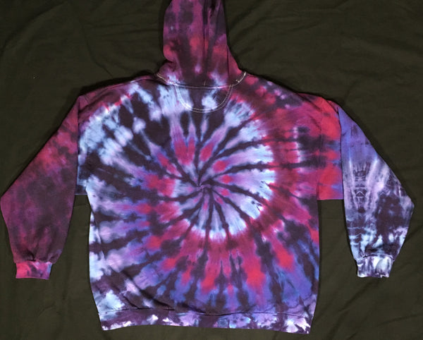 Adult Purple Spiral Tie-Dyed Zip-up Hoodie, 2XL