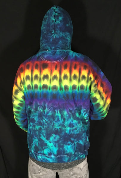 Adult Sea Striped Tie-Dyed Pullover Hoodie, 2XL