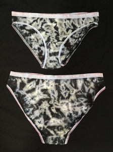 Women's Gray Crinkle Victoria's Secret Tie-Dyed Panties, 1 M, 1 XL