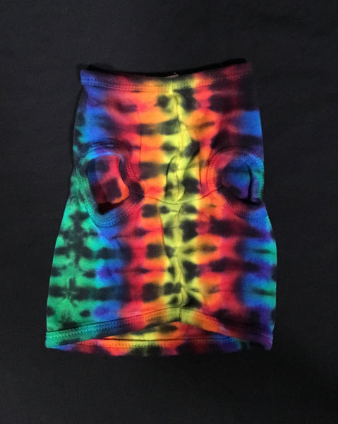 Doggie Rainbow Striped Tie-Dyed Tank, M