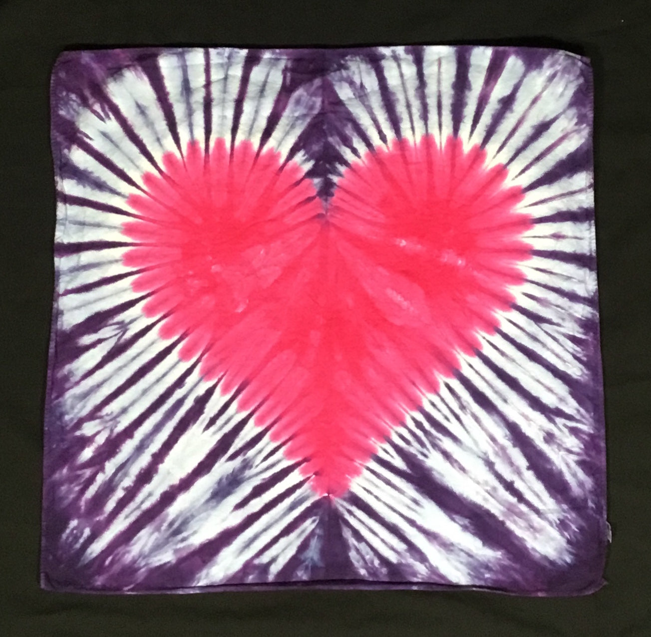 Pink/Purple Heart Tie-Dyed Bandana