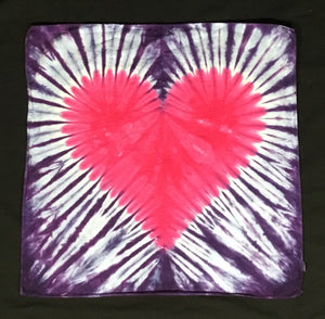 Pink/Purple Heart Tie-Dyed Bandana