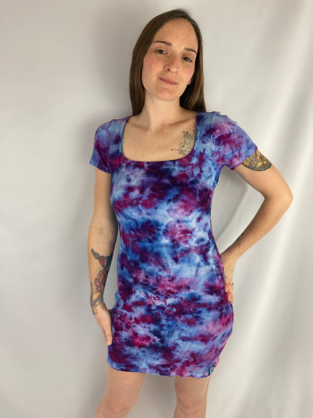 Women's Lilac Blush Ice-Dyed Mini Dress, XL