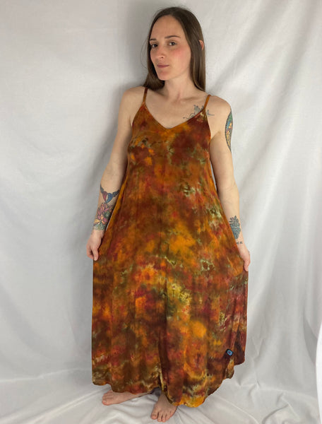 Women's Marigold Crush Ice-Dyed Rayon Maxi Dress, M