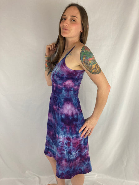Ladies Purple Crush Ice-Dyed Strappy Tank Dress, S