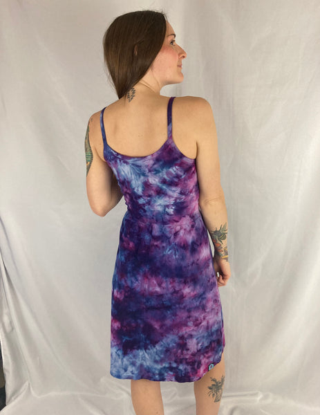 Ladies Purple Crush Ice-Dyed Strappy Tank Dress, S