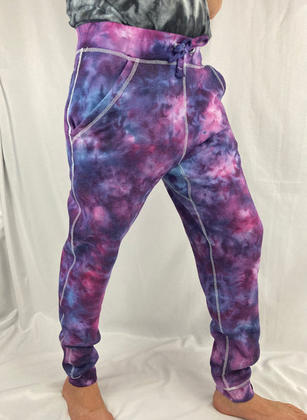 Adult Purple Galaxy Ice-Dyed Jogger Sweatpants, S