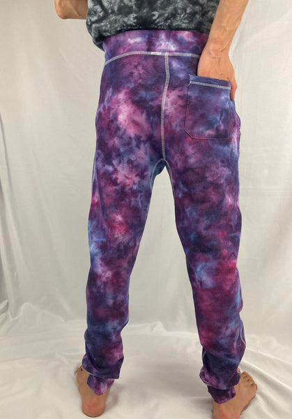 Adult Purple Galaxy Ice-Dyed Jogger Sweatpants, S