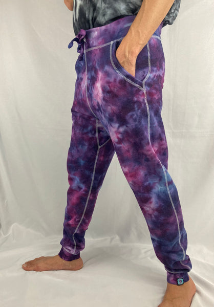 Adult Purple Galaxy Ice-Dyed Jogger Sweatpants, S