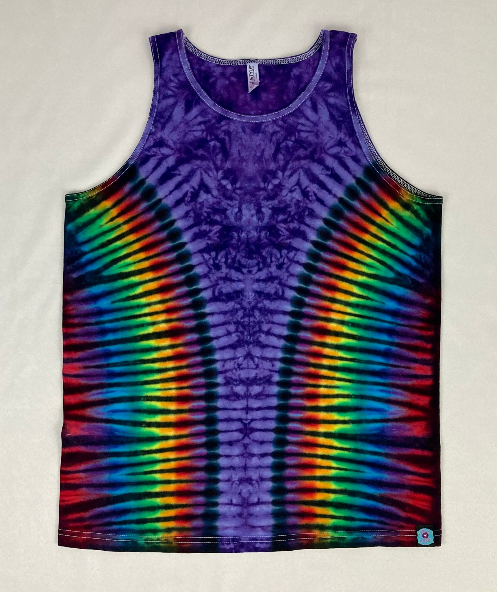 Adult Midnight Rainbow Tie-dyed Tank, M-2X