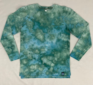 Adult Sea Green Ice-Dyed Long-sleeve Tee, M