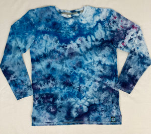 Adult Ocean Blue Ice-Dyed Long-sleeve Tee, L