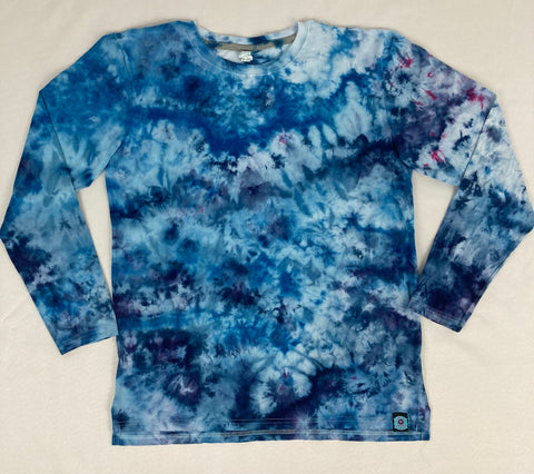 Adult Ocean Blue Ice-Dyed Long-sleeve Tee, L