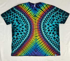 Adult Dark Blue/Rainbow Tie-Dyed Tee, 4X