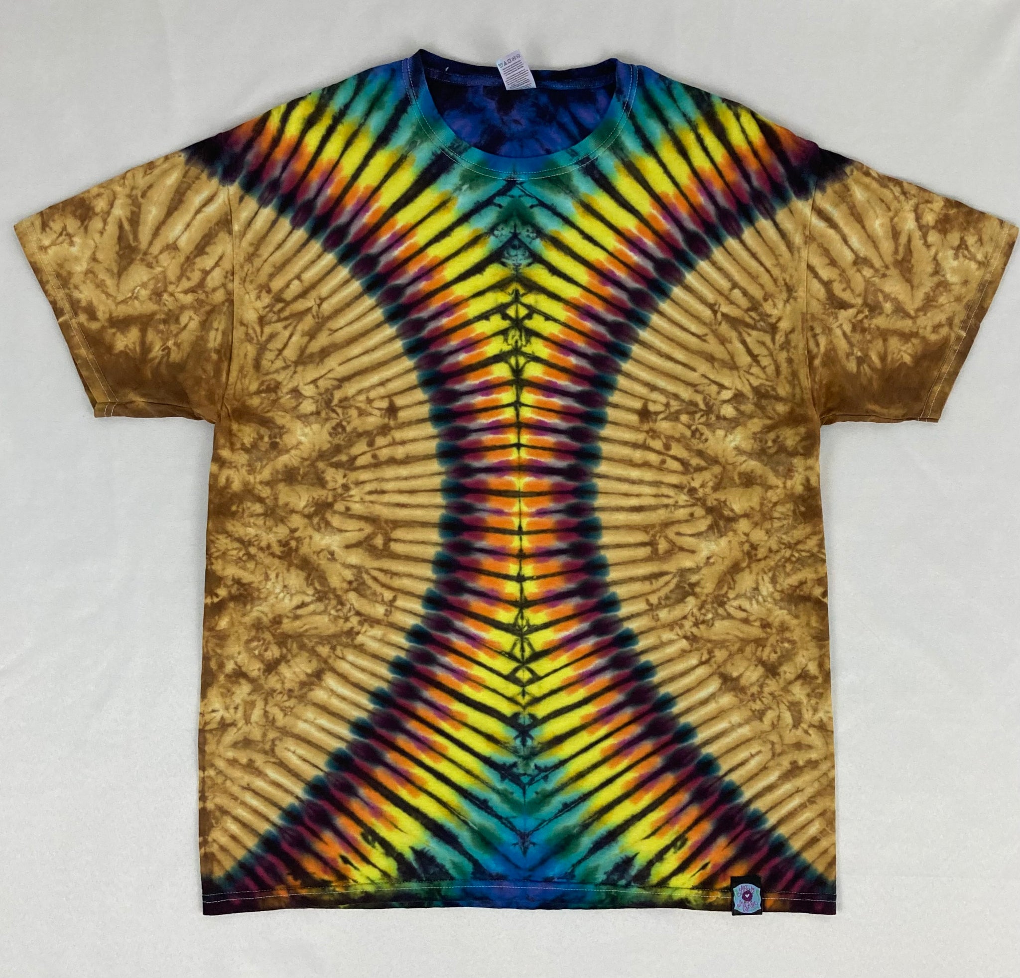 Adult Earthy Rainbow Tie-dyed Tee, M & L